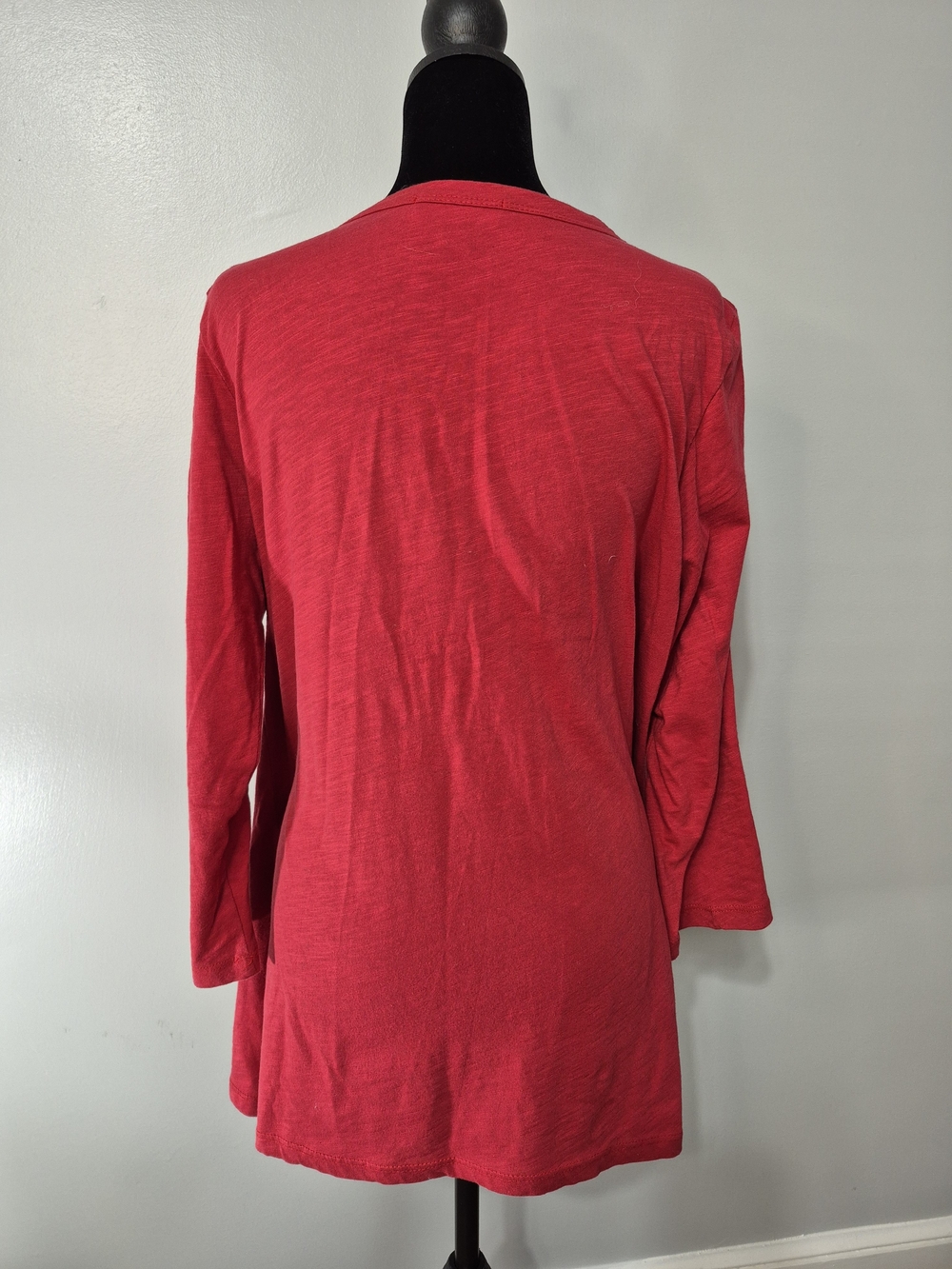 Jess & Jane Red Abstract Cityscape Tunic Top Medium Artsy Boho Pockets - Picture 3 of 6